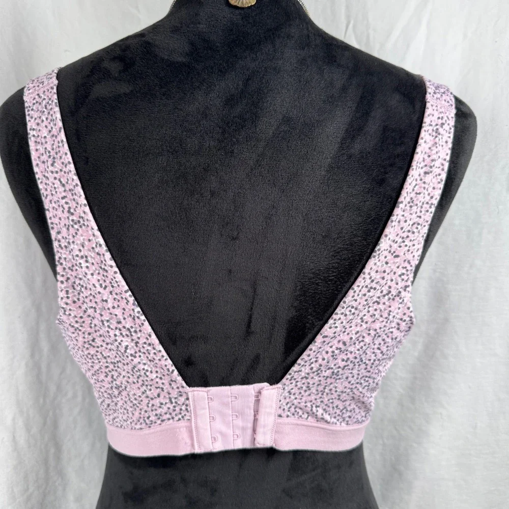Women's Warners Wireless Bralette Large Pink Polka Dot RM1041A RM1041C